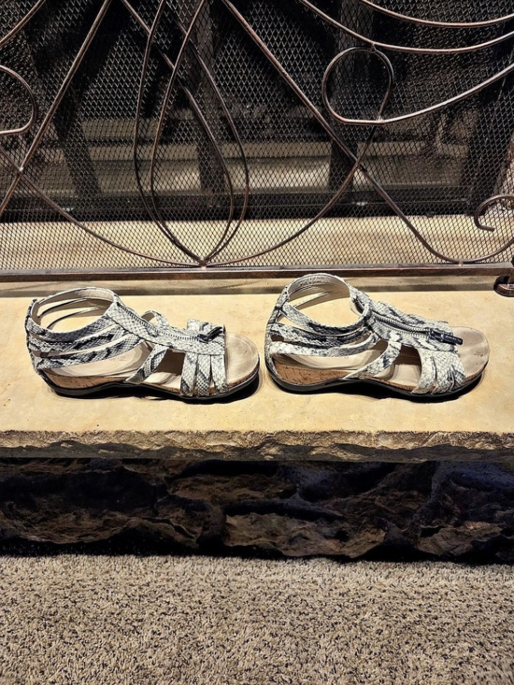 BEARPAW Snake Print Gladiator Sandals